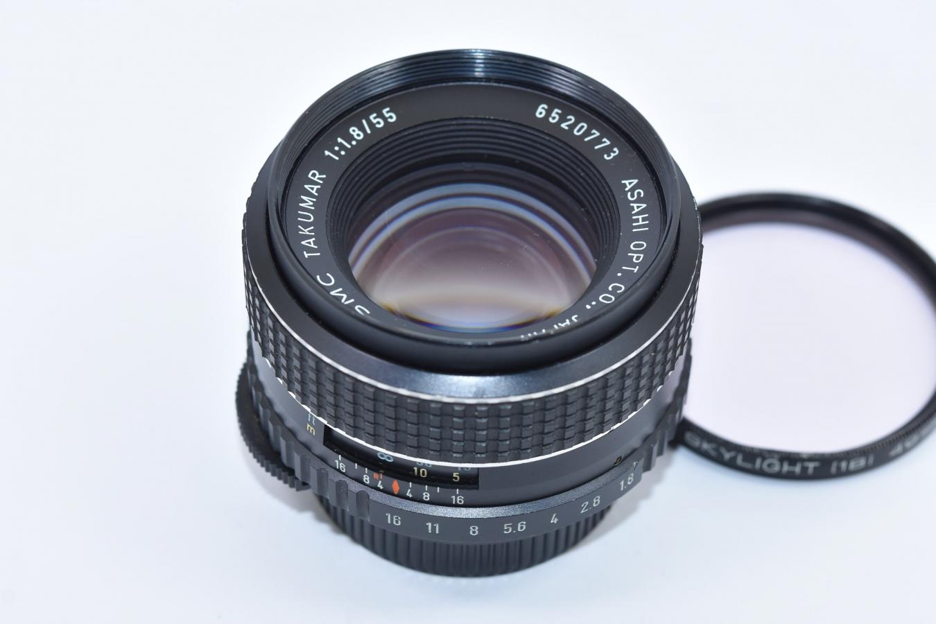 PENTAX SMC TAKUMAR 55mm F1.8 フィルター付【カメラ女子に絶大な人気のオールドレンズ M42マウントレンズ】
