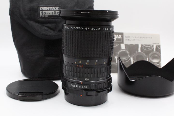 ＜＜フード＆専用ポーチ付き！！＞＞【良品】PENTAX ペンタックス 67 90-180mm F/5.6 #LE2025247