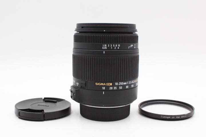 ＜＜UVフィルター付き！！＞＞【良品】SIGMA シグマ 高倍率ズームレンズ 18-250mm F3.5-6.3 DC MACRO OS HSM ニコン用 #LE2026294