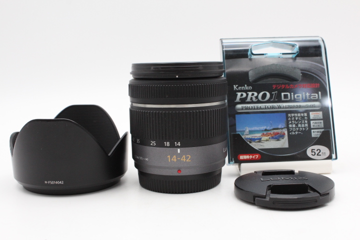 ＜＜保護フィルター付き！！＞＞【良品】PANASONIC パナソニック LUMIX G VARIO 14-42mm F3.5-5.6 ASPH. MEGA O.I.S #LE20261861