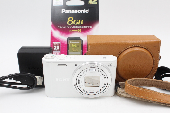 ＜＜レザーケース付き！！＞＞【良品】SONY ソニー デジタルカメラ Cyber-shot WX350 光学20倍 ホワイト DSC-WX350-W #LE2026437