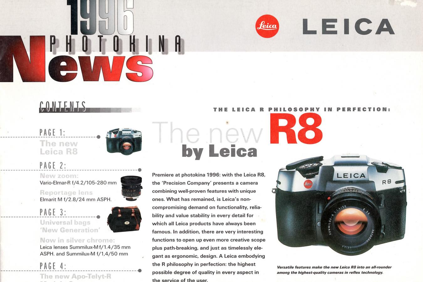 【絶版カタログ】LEICA 1996 PHOTOKINA News